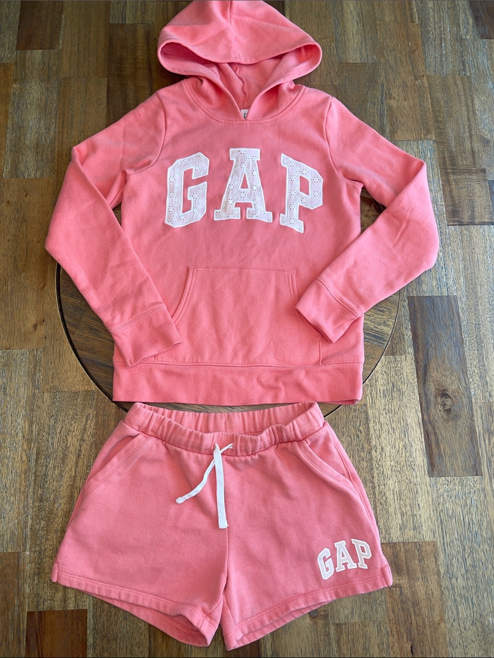 GAP Coral Pink Hoodie and Shorts Set